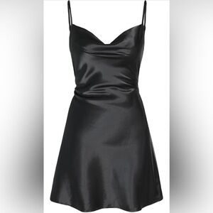 Cider Black Satin Dress
